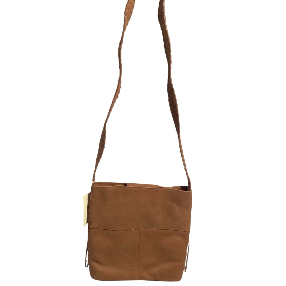 Fossil Vintage Tan Leather Saddle Fringe Bag Top Opening - Picture 3 of 11